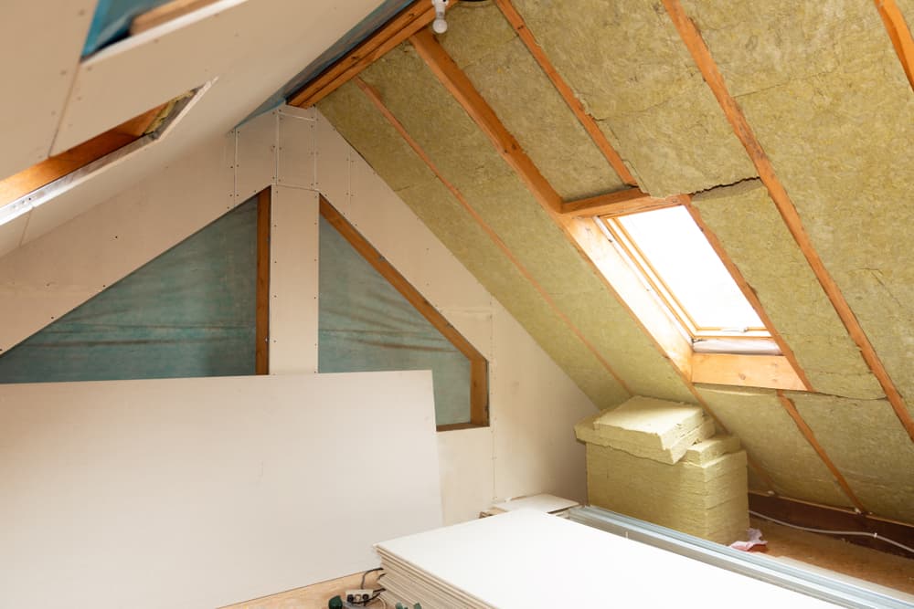 house attic with skylight
