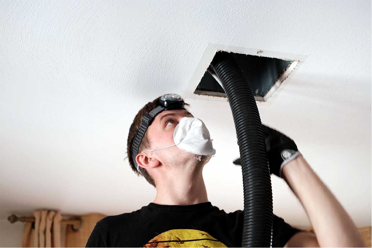 Professional air duct cleaning and sanitizing services.