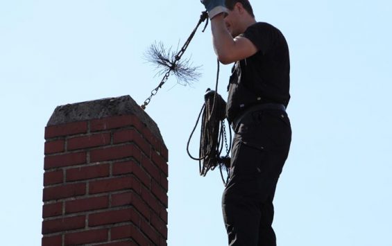 Chimney-sweep-ptocess-Green Air Duct Cleaning Austin